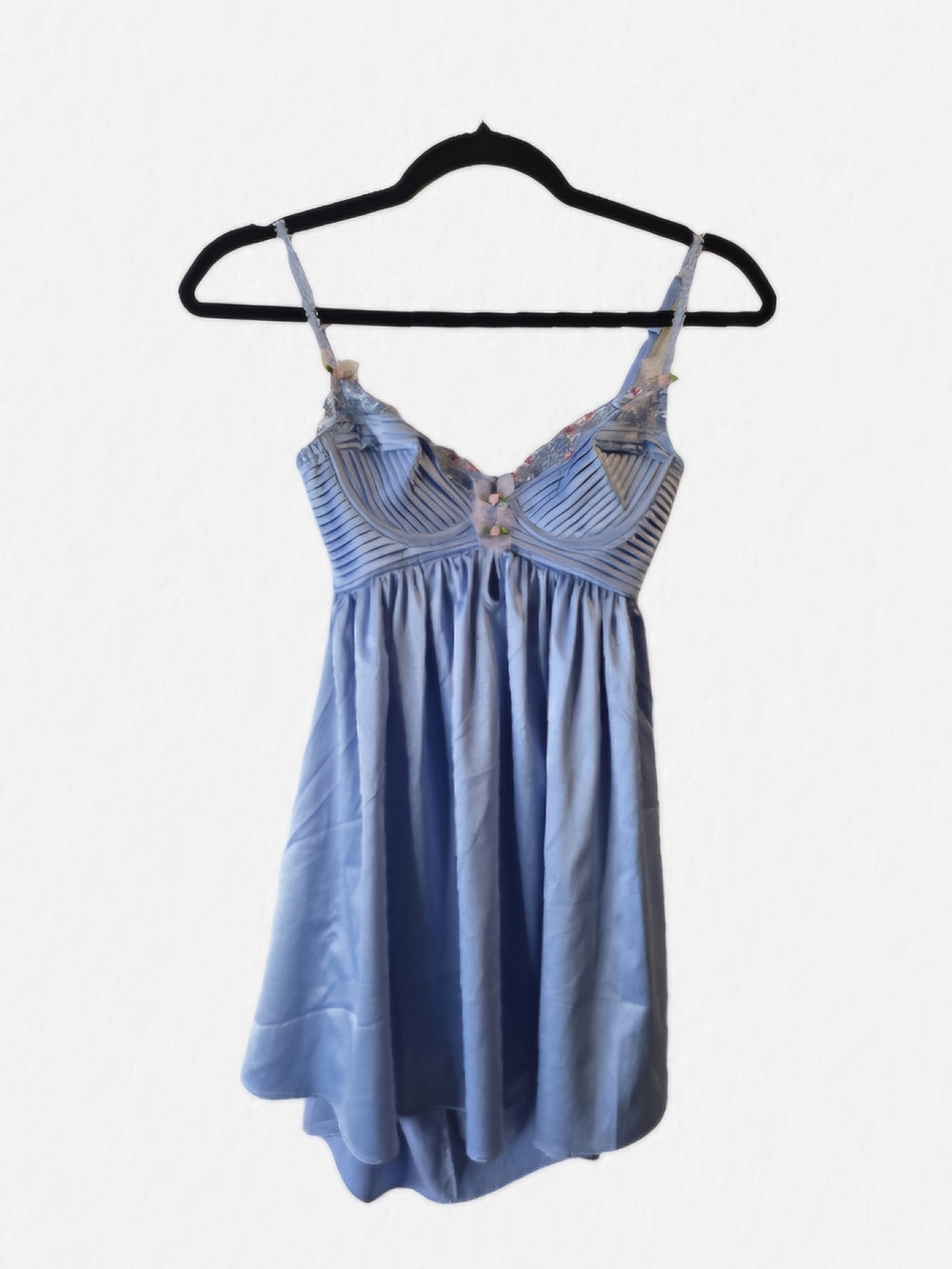 FLL Satin Slip Dress with Pleated Bodice